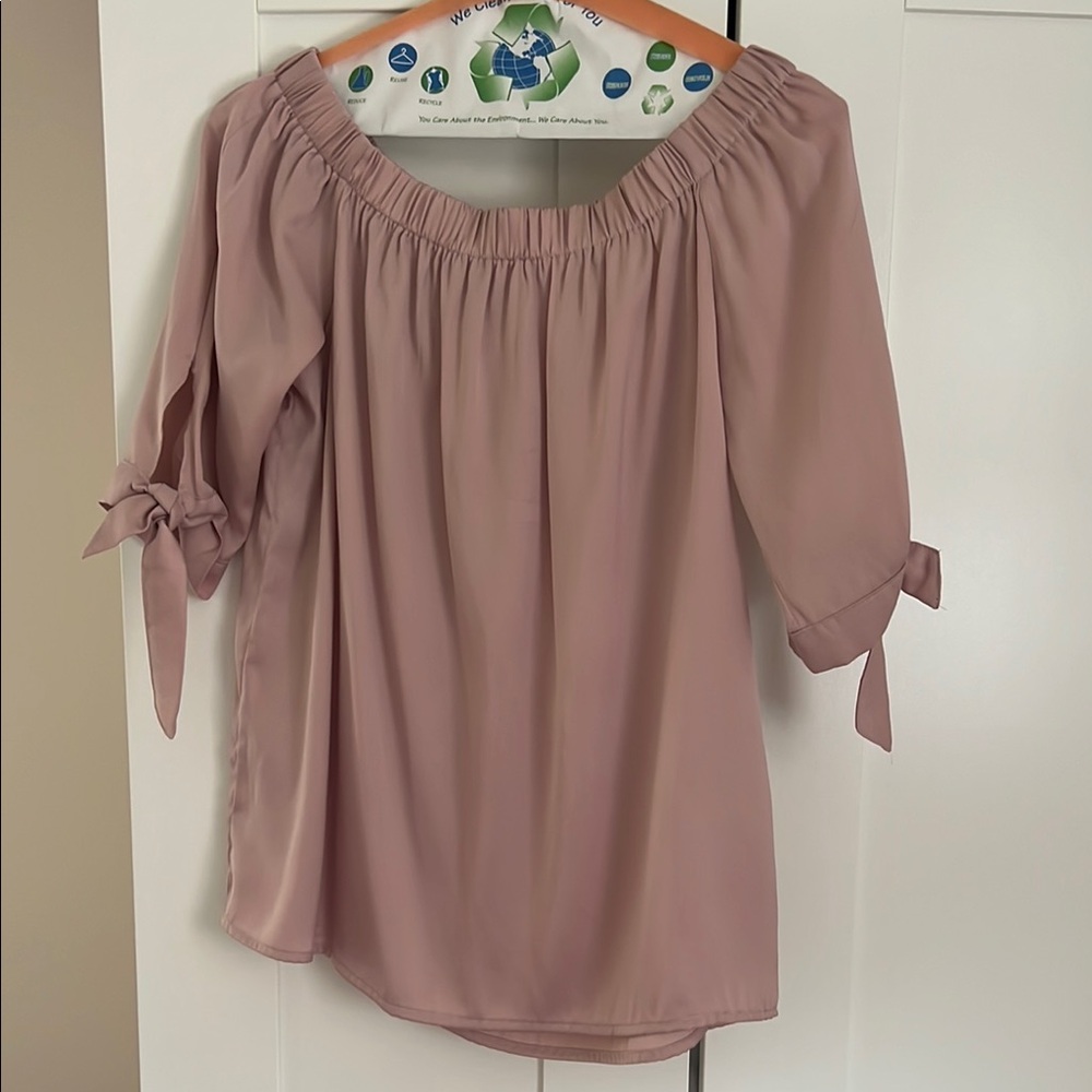 Pink off shoulder blouse